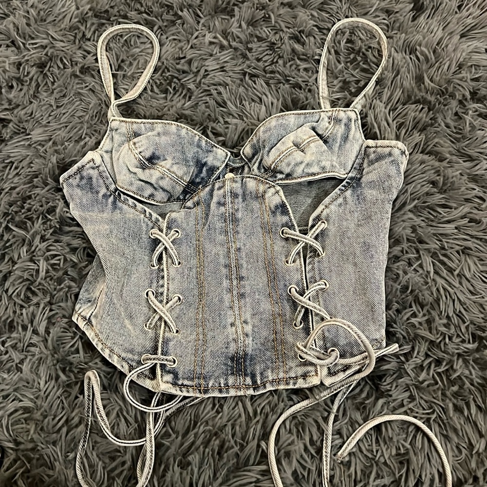 denim crop top